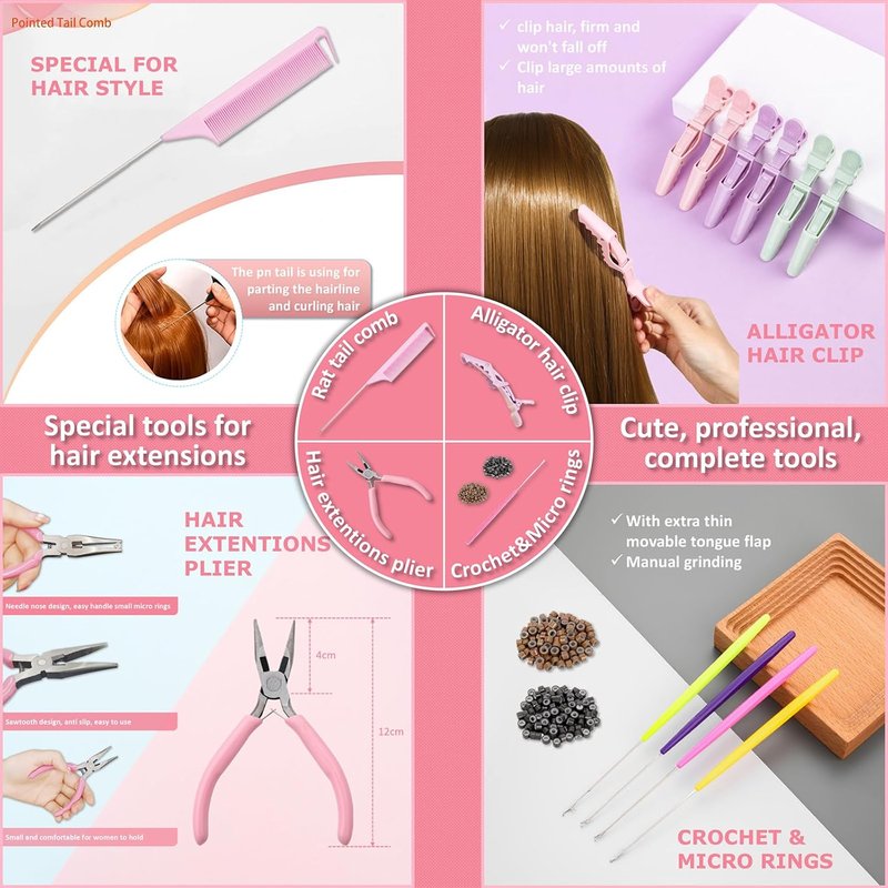Skiennix Hair Tinsel Kit - 2400 Strands of Glittering Extensions | 12 Colors, 48 Inches for Women & Girls