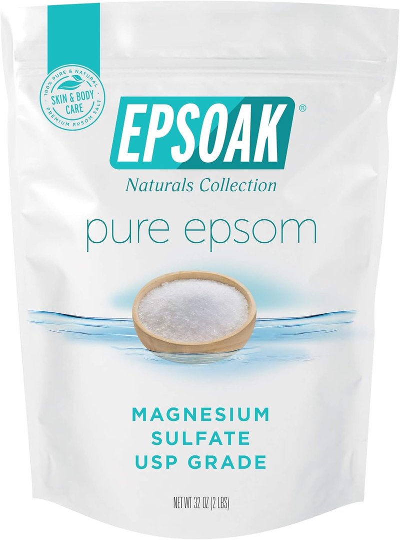 Epsoak Epsom Salt - 2 lb Unscented Magnesium Sulfate USP | Resealable Bag, Made in The USA