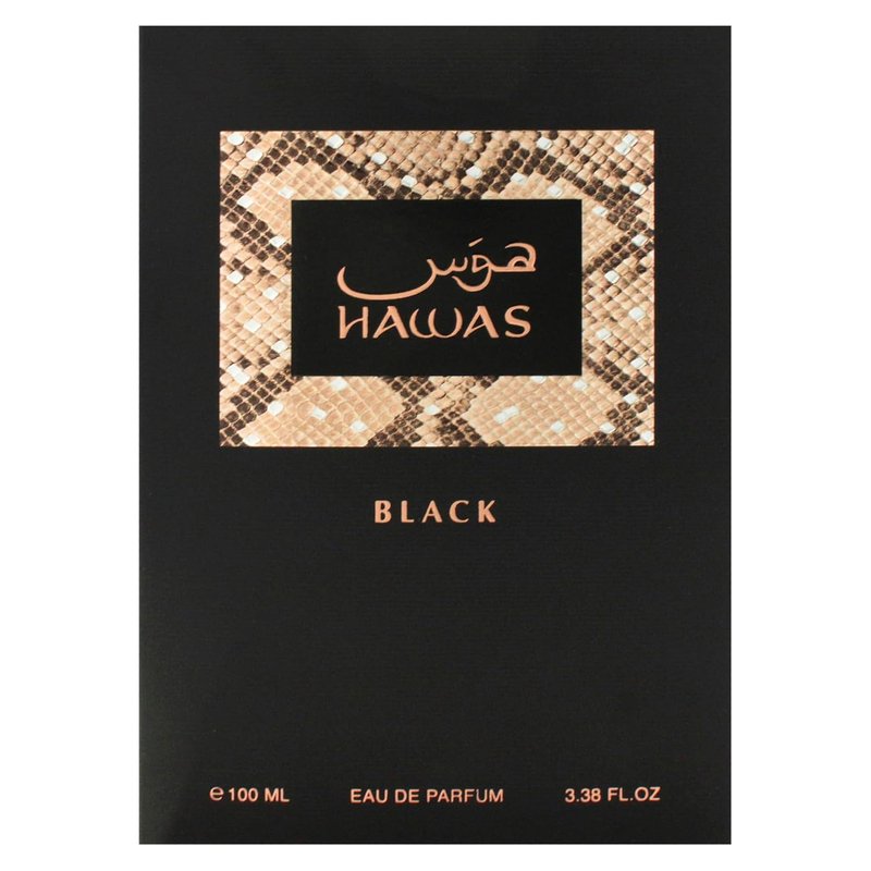 Hawas Black EDP Spray for Men - 3.38 oz | Long-Lasting Fragrance
