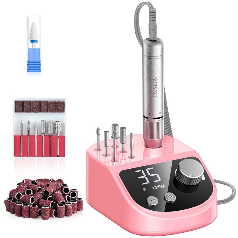 COSLUS E50 Professional Electric Nail Drill: Upgraded Steady Power with LED Display for Acrylics, Gel, Natural Nails - Easy to Use for Women, Nail Art Practice, Desktop Nail File at Home DIY or Salon
