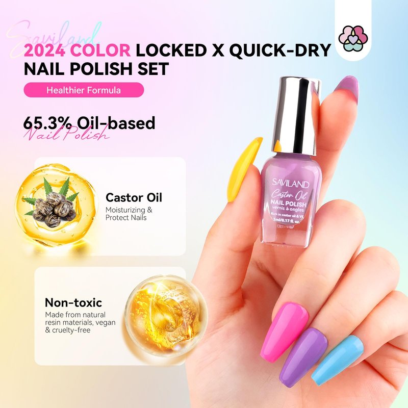 SAVILAND Nail Polish Set: Quick Dry Nail Polish Fingernail 20+3 Pcs Bright Neon Red Green Glitter Regular Nails Polish Kit with Base Top Polish Nail Art Polish DIY At Home Gift for Girls