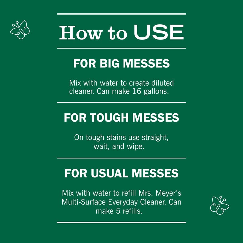 MRS. MEYER'S CLEAN DAY Multi-Surface Everyday Concentrate, Basil Scent, 32 Fl Oz Bottle