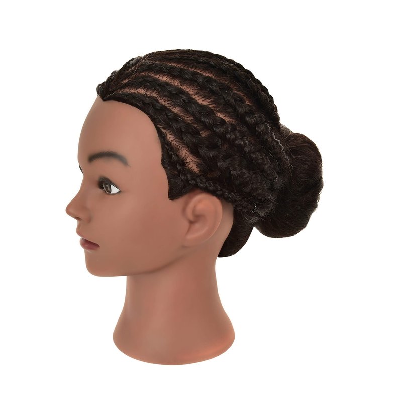 RIHANNAHAIR 100% Real Human Hair Mannequin Head Manikin Doll Style Head with Stand for Braiding Styling Practice Cosmetology Barber Training Display