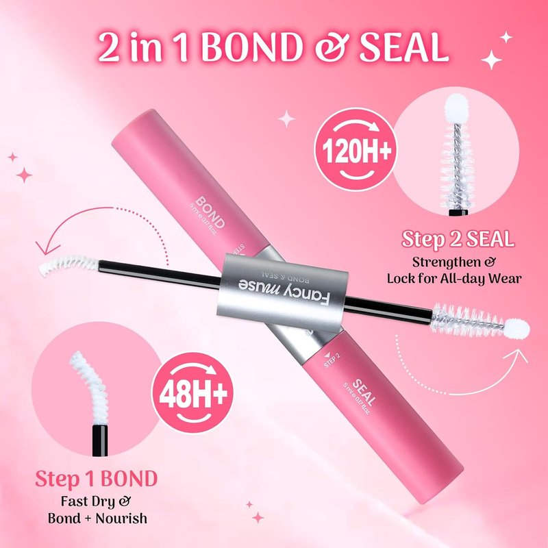 Skiennix Lash Bond and Seal Glue - Clear Waterproof Eyelash Adhesive with Vitamin E | 120H Long-Lasting Comfort
