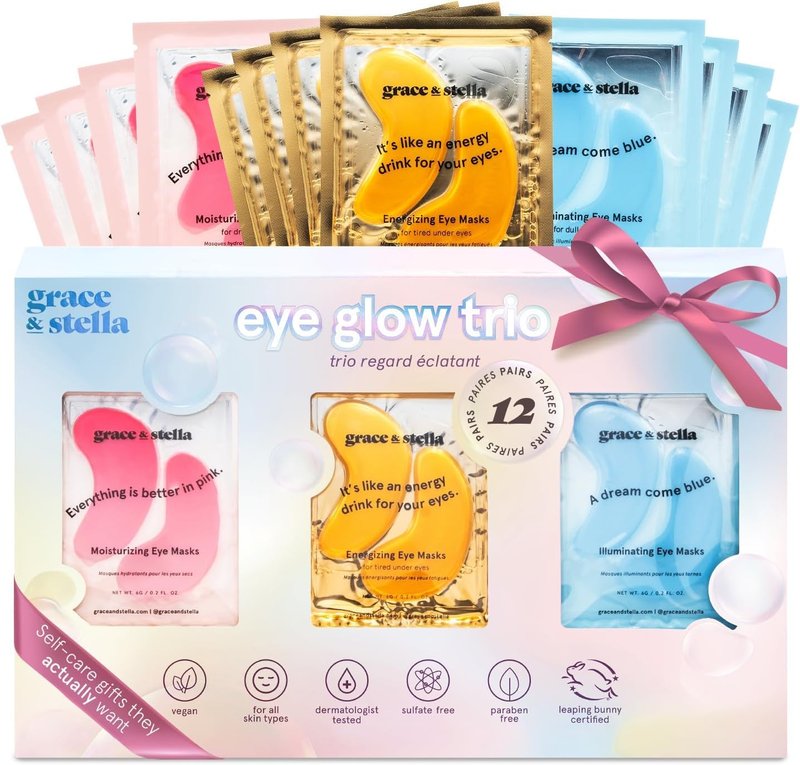 Grace & Stella Under Eye Patches | 12 Pairs of Eye Masks for Dark Circles & Puffiness - Vegan, Cruelty-Free Self-Care Gifts