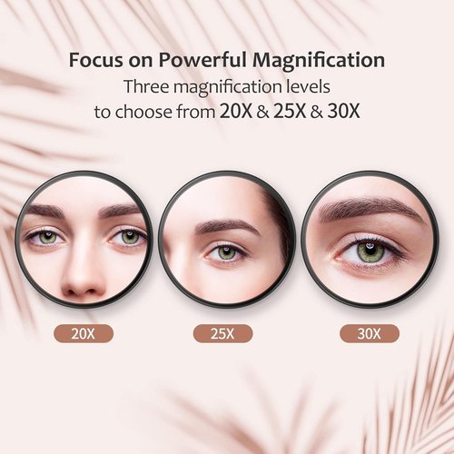 MIYADIVA 40X Magnifying Mirror, 3.5 Inch Round Compact Mirror with Suction Cup, Stainless Steel Tweezers, Perfect for Makeup, Eyebrows, Beards, Travel