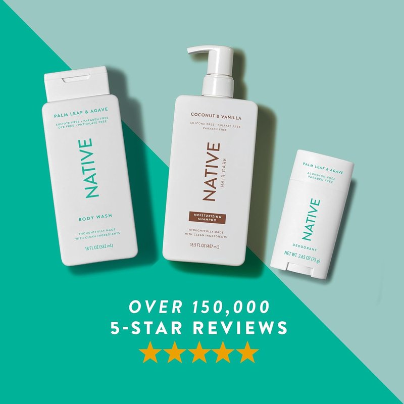 Native Deodorant Contains Naturally Derived Ingredients, 72 Hour Odor Control, Deodorant for Women and Men, Aluminum Free, Palm Leaf & Agave 2.65oz