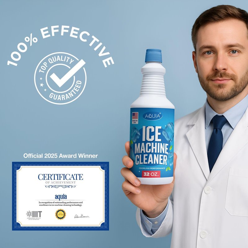 Ice Machine Cleaner and Descaler 32 oz | Ice Maker Cleaner for All Brands; Opal, Scotsman, Manitowoc, Affresh, etc. Countertop Icemaker Cleaners Solution | Icemaker Cleaners and Descaler 100% Active!
