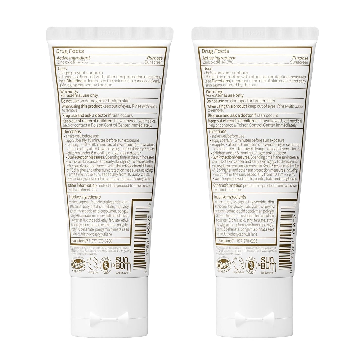 Sun Bum Mineral Spf 50 Sunscreen Lotion Vegan and Hawaii 104 Act Compliant (Octinoxate & Oxybenzone Free) Broad Spectrum Natural Sunscreen With UVA/UVB Protection 2 Pack