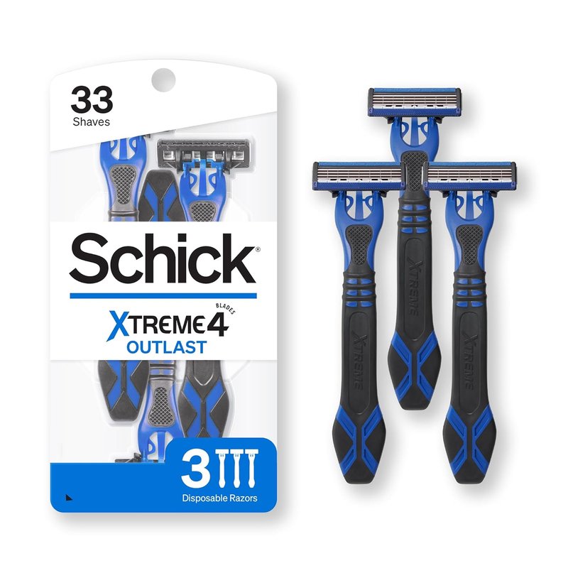 Schick Xtreme 4 Disposable Razors for Men - Long-Lasting Comfort | 3 Count Pack