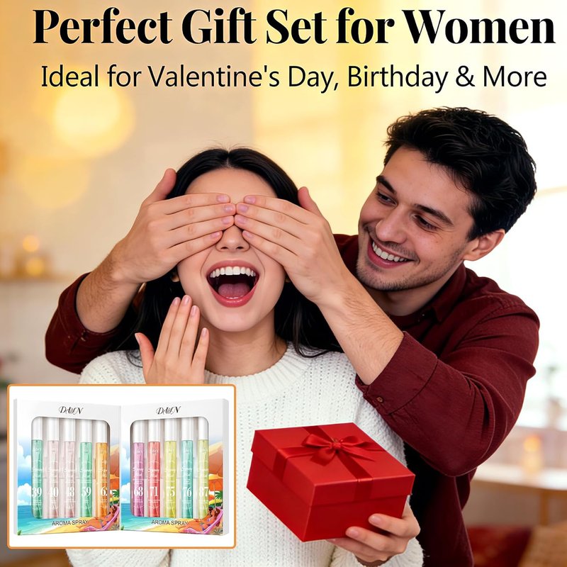 Hair Perfume Fragrance Mist, Perfume for Women, Travel Size Perfume Set with 10 Scents, Long-Lasting Fresh Fruity Spray, Ideal Gift for Christmas, Valentine’s Day, Mother’s Day