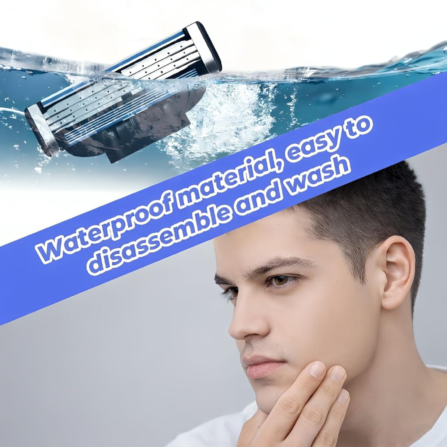 Skiennix Razor Refills for Men - 24 Count Triple-Layer Blades Compatible with Mach3 Razor