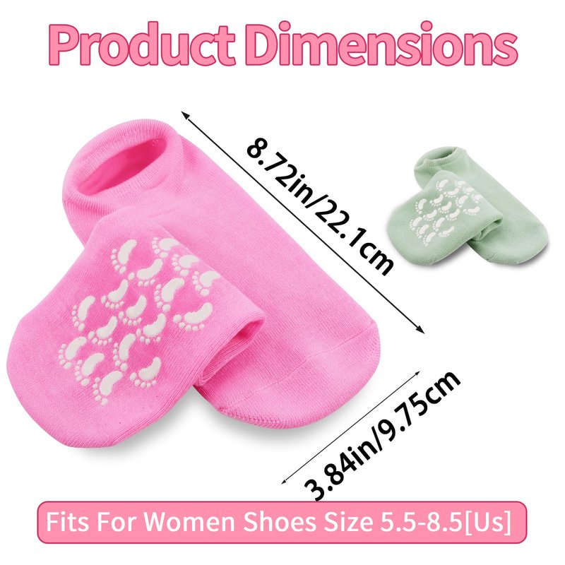 Giloner Foot Moisturizing Socks 2Pairs,Silicone Socks for Women,Gel Socks for Foot Care,Silicone Socks for Repairing and Softening Dry Cracked Feet Women-Self Care Gifts