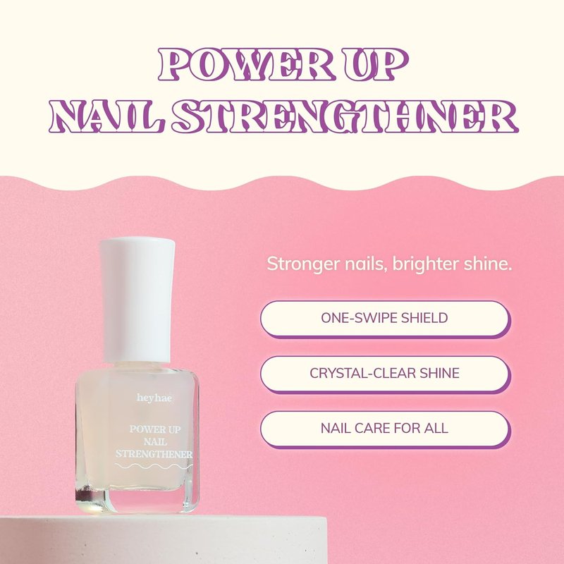 Heyhae Power Up Nail Strengthener - Daily Nourishment for Weak, Damaged Nails | 0.23 fl. oz.