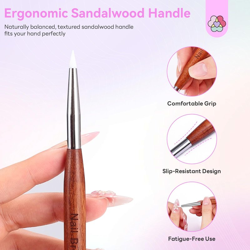 SAVILAND 5PCS Kolinsky Acrylic Nail Brush Set: Size 4# 8# 10# 12# 16# Acrylic Nail Brushes for Acrylics Application, Professional Acrylics Brushes for Nails Set Nails Extension & 3D Carving