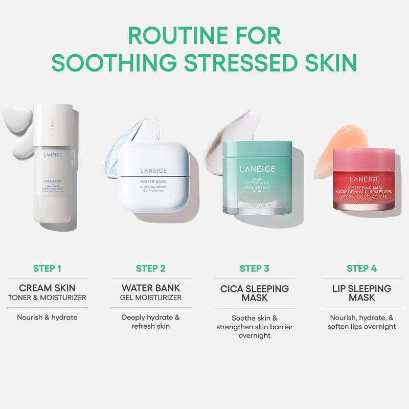 LANEIGE Cica Sleeping Mask: Korean Sensitive Skin Overnight Hydrating Balm Cream Face Mask with Centella Asiatica for Soothing Nourishment & Barrier Repair | Korean Skin Care