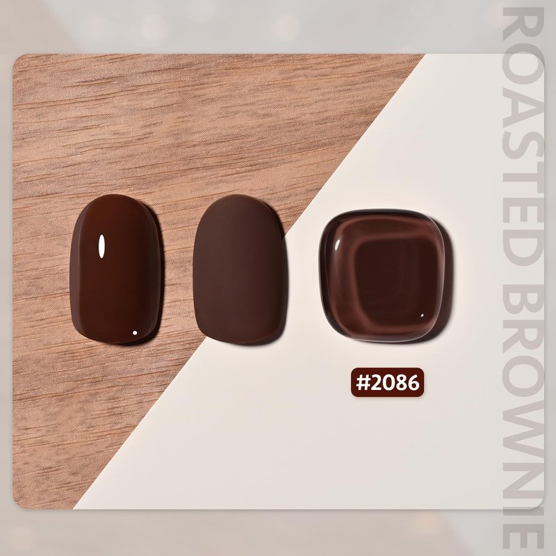 GAOY Brown Gel Nail Polish, 16ml Soak Off Gel Polish, UV Light Cure for Nail Art DIY Manicure at Home, 2086 Roasted Brownie