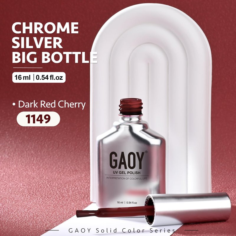 GAOY Red Gel Nail Polish, 16ml Soak Off Gel Polish, UV Light Cure for Nail Art DIY Manicure at Home, 1149 Dark Red Cherry