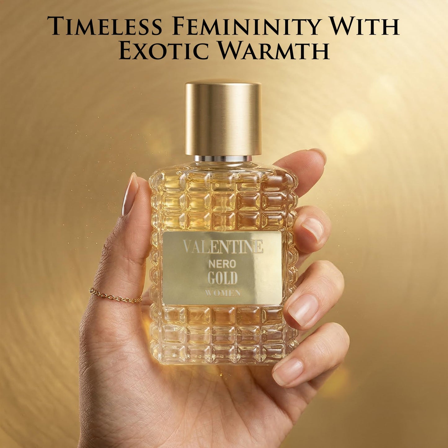 URBAN COLLECTION Valentine Nero Gold Perfume for Women, Tropical Coconut Vanilla Fragrance for Her, Sweet Creamy Gourmand Eau de Parfum with Warm Notes, Long Lasting Luxury Scent, 3.4 oz / 100ml