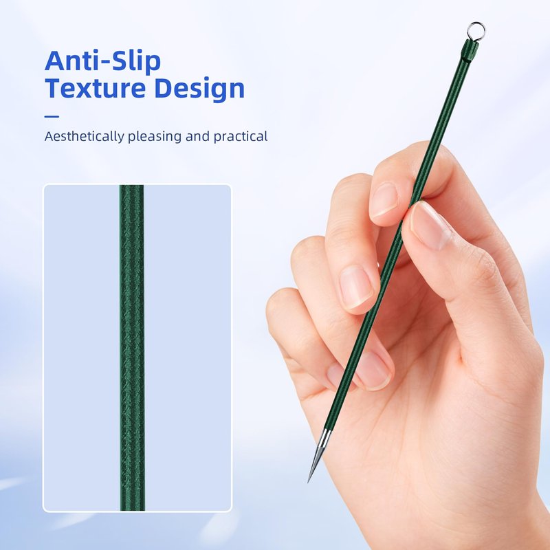 Pimple Popper Tool Kit - 7 Pcs Blackhead Remover Comedone Extractor Kit with Box for Quick and Easy Removal of Pimples, Blackheads, Zit Removing, Forehead,Facial and Nose (Green)