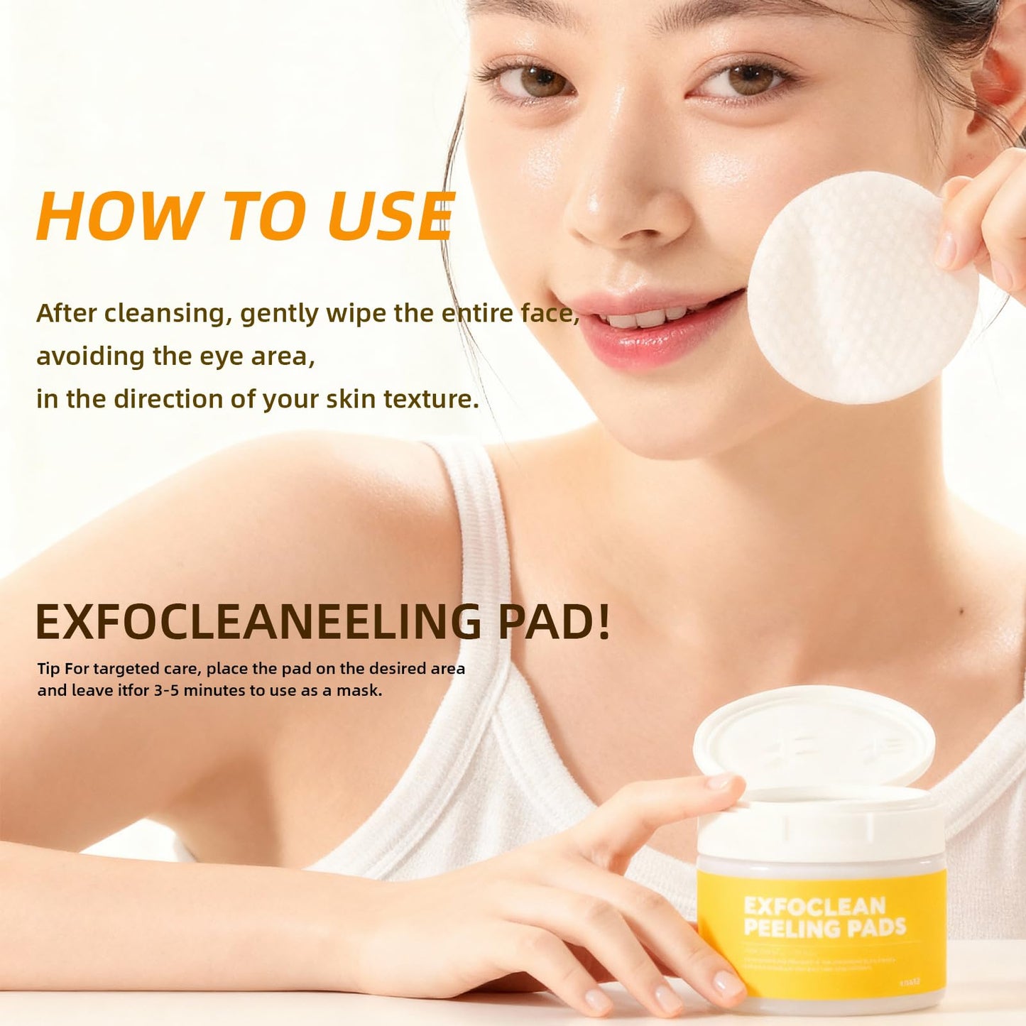 MEDB Exfoliating Pads, Dual-Textured Facial Pad for Exfoliation and Pore Care with AHA & BHA, Salicylic Acid Brightening, Hydrating, for Radiant & Clear Skin, Korean Skincare 60 Counts