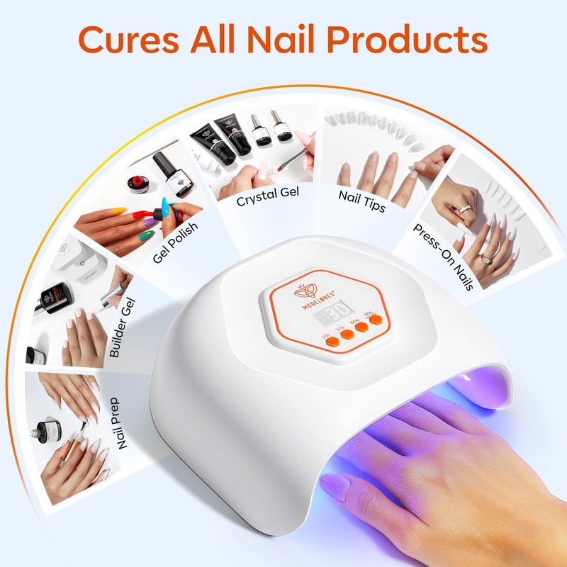 Modelones UV LED Nail Lamp, Light for Gel Nails Nail Dryer Gel Polish Fast Curing with 4 Timer Smart Sensor Nail Art Tools Manicure Kit Starter Friendly Gifts for Women Girls