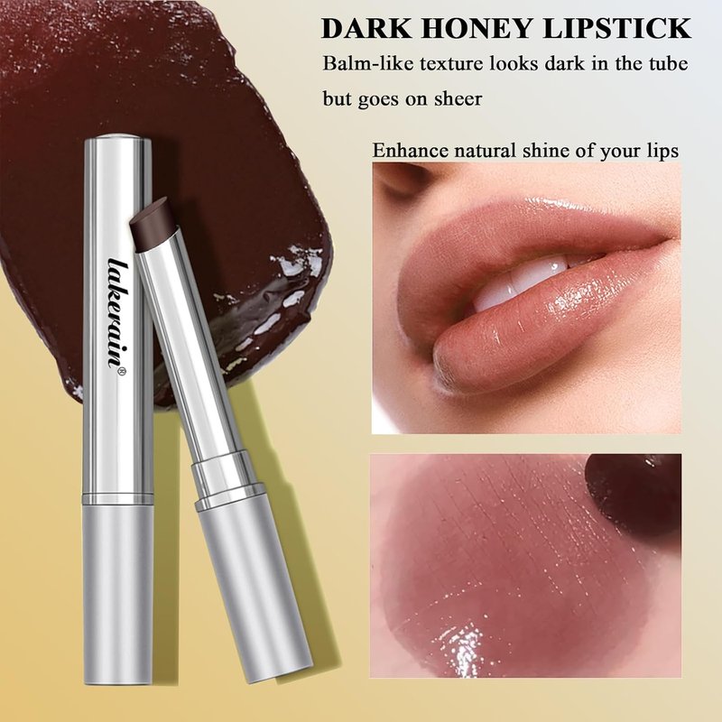 Sheeyoon Honey Lipstick - Hydrating Tinted Lip Balm with Sheer Formula | Natural Glossy Finish (1 PC Black)