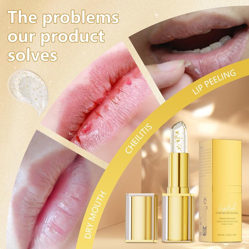 2Pcs Color Changing Lipstick, True Tone Ph Adjusting Lipstick for Women, Transferproof Clear Lip Gloss That Changes Color, Long-Lasting Moisturizing Lip Glow