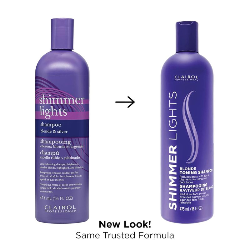 Clairol Professional Shimmer Lights Purple Shampoo - Neutralizes Brass & Yellow Tones for Blonde, Silver, Gray Hair