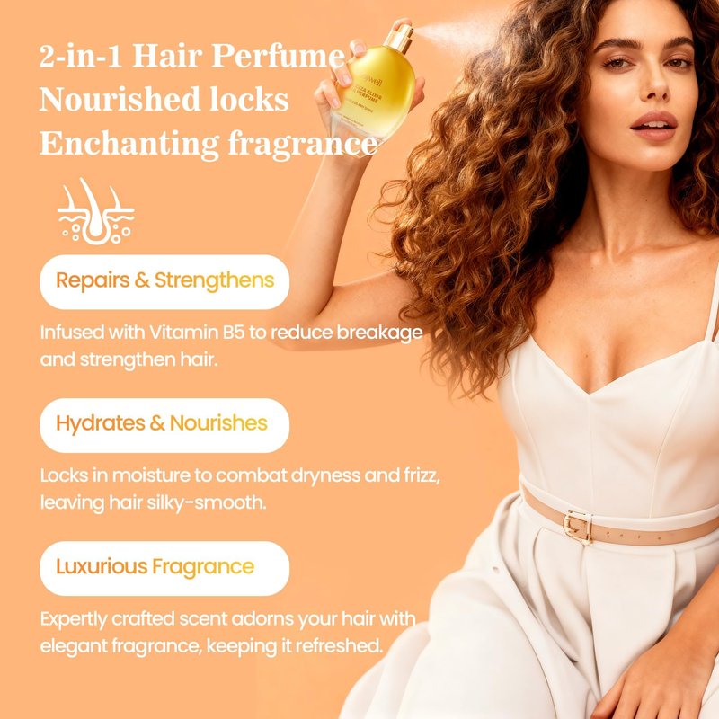 EASYWELL Hair Perfume for Women, Leave In Conditioner Spray, Mothers day gifts, Hair Spray Women with Vitamin B5, Floral, 2.5 Fl Oz