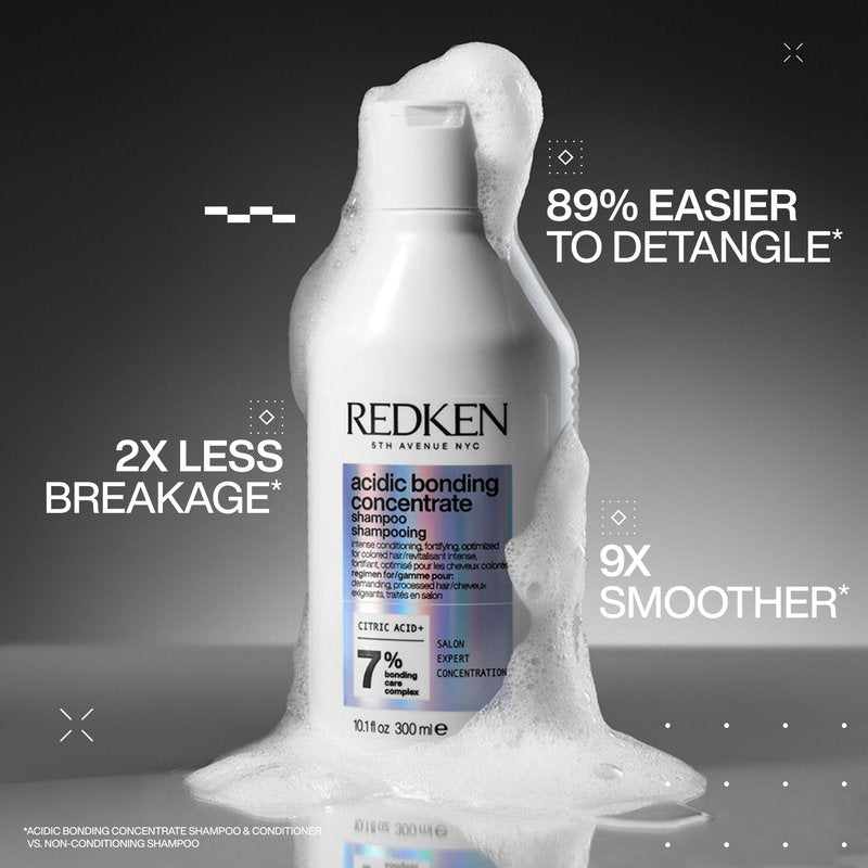 Redken Acidic Bonding Concentrate Mini Kit – Strengthening Shampoo, Conditioner & Leave In Treatment for Damaged Hair, Reduces Breakage & Split Ends, Travel Size