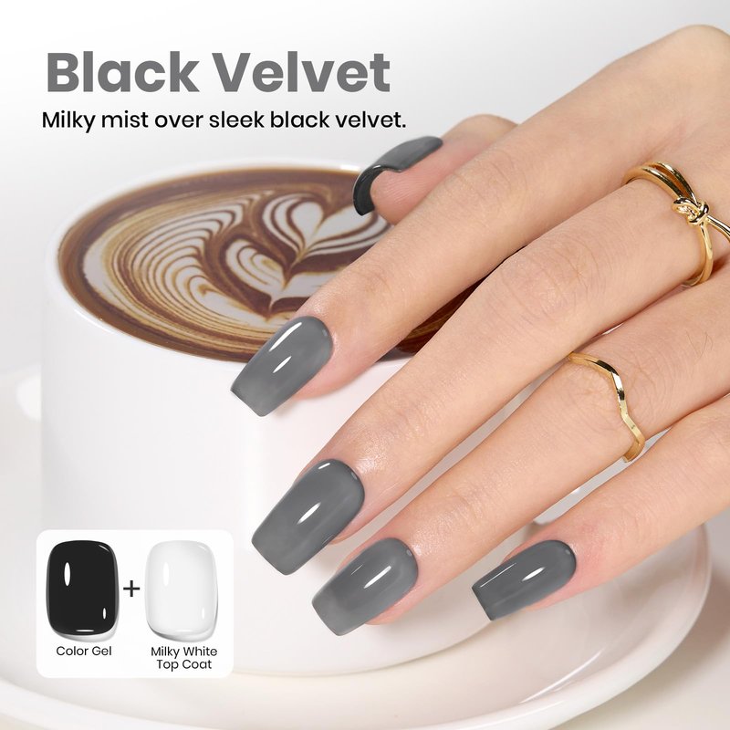 Beetles Milky White Gel Top Coat 15ML - 2-in-1 No Wipe Top Coat Gel Nail Polish Non Yellowing White Shine Finish and Long Lasting, Soak Off UV LED Nail Lamp, Nails Art Design Manicure Gifts for Women