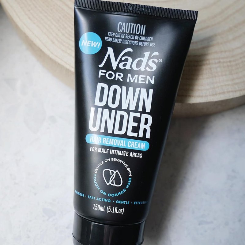 Nad's For Men Down Under Hair Removal Cream - Gentle & Soothing Depilatory for Body & Intimate Areas, 5.1 fl oz