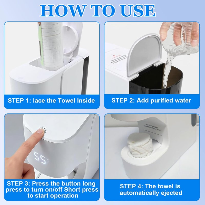 2026 New Hot Face Towel Heater Machine, Towel Warmer, Warmer Heater Machine with 5-Second Heating to 55°C (131°F), Smart Voice Alert for Home Salon, Spa (with 20towels)