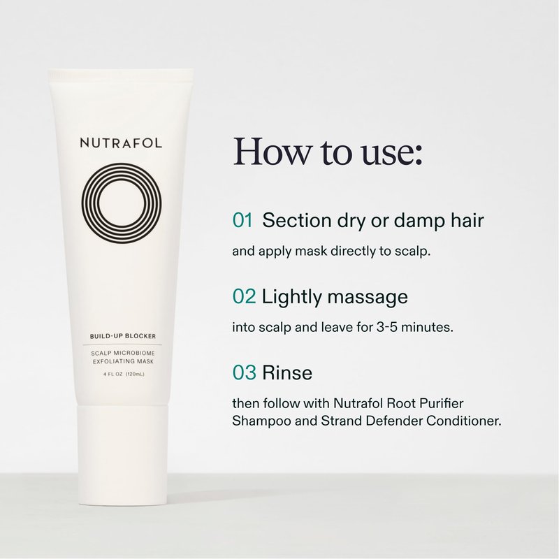 Nutrafol Exfoliating Scalp Mask, Eliminates Product Build-up and Oil for Healthier Hair and Scalp, Physician-formulated for Thinning Hair, Color and Extension Safe - 4 Fl Oz Bottle