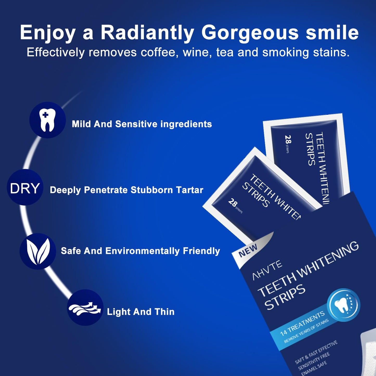 COZYTIMES Teeth Whitening Strips,Enamel Safe, 28 Strips for Sensitive Teeth,Professional and Natural Teeth Whitening Kit,14 Treatments