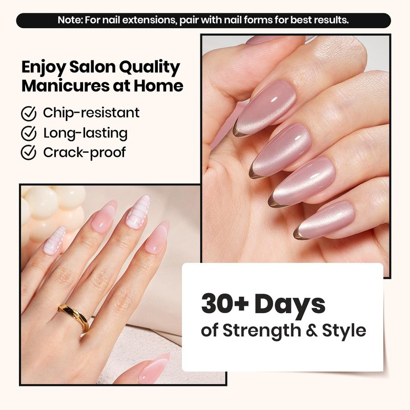 Beetles Builder Gel with Base & Top Coat Gel,3 Pcs Clear Builder Nail Gel,for Nail Strengthening Building Apex Extension for Beginner DIY Salon at Home Gifts for Women,UV & LED Lamp Needed