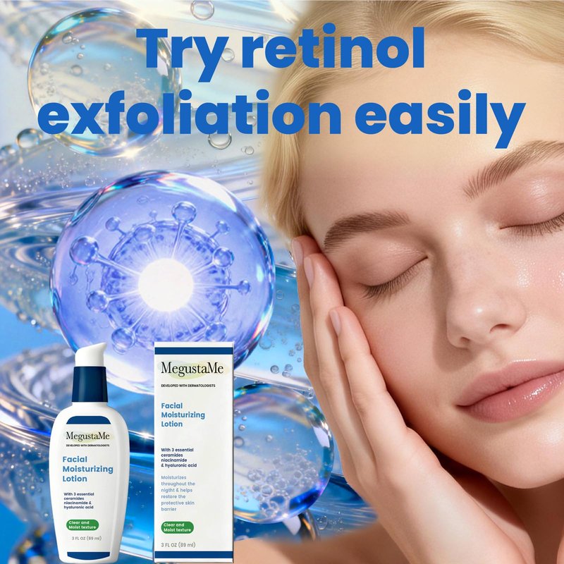MegustaMe Facial Moisturizing Lotion Day and Night Use Repair Cream Contains Hyaluronic Acid and Niacinamide Lightweight and Non-Greasy Easy to Absorb 3FL.OZ