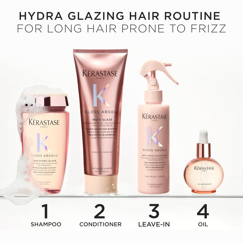 Kerastase Gloss Absolu Conditioner - High-Shine, Anti-Frizz Formula for Glossy, Bouncy Hair