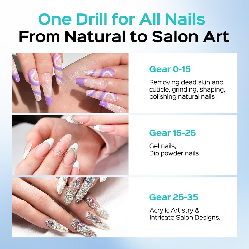 COSLUS E50 Professional Electric Nail Drill: Upgraded Steady Power with LED Display for Acrylics, Gel, Natural Nails - Easy to Use for Women, Nail Art Practice, Desktop Nail File at Home DIY or Salon