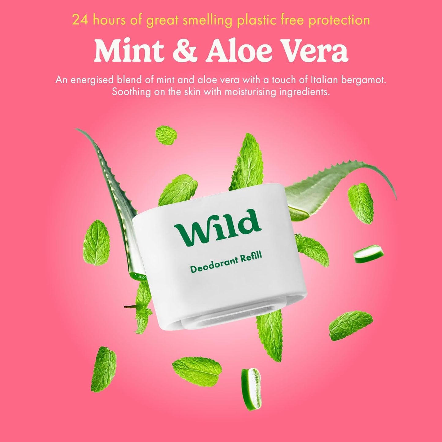 Wild - The Full Monty Aluminum Free Deodorant Starter Kit for Men - Refillable Stick Deodorant with Black Case & Zero Plastic Vegan Refills in a Variety of Scents 5 x 1.4oz - Long Lasting Protection