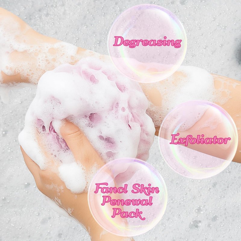 Afarnook 2 Pack Cute Flower Loofah for Women, Bath Loofah Sponge, Mesh Pouf Flower Body Scrubber, Exfoliating Shower Sponge, Bath Scrubber for Sensitive Skin in Beauty Bathing Accessories(Pink)