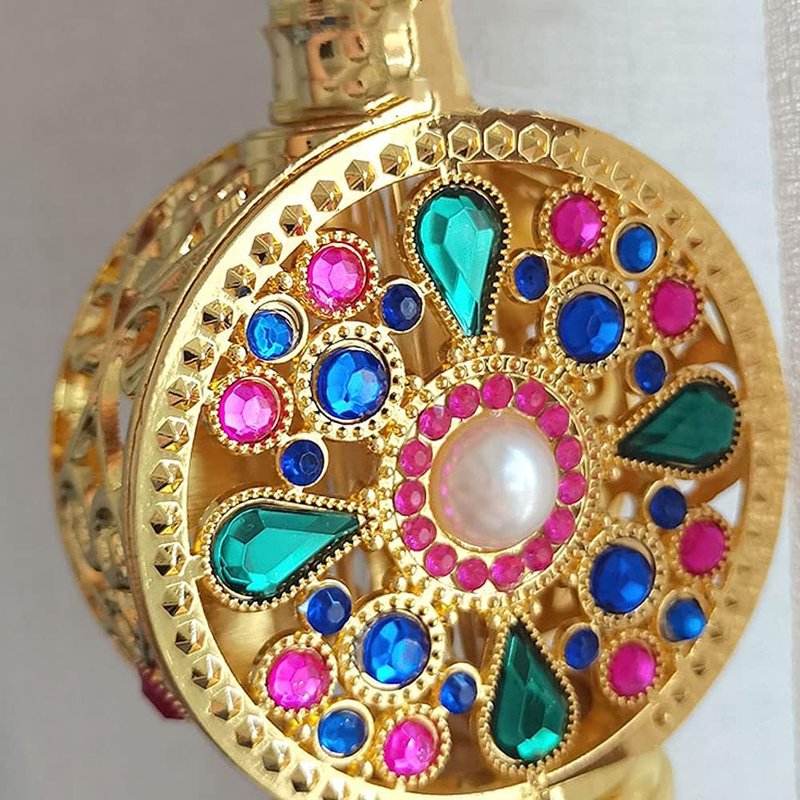 Rhinestone Empty Perfume Bottle - 10ML Refillable Dubai Style | Portable Gold Cosmetic Container