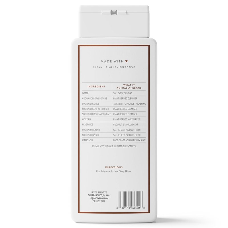 Native Body Wash - Naturally Derived Ingredients for Soft, Hydrated Skin | Coconut & Vanilla, 18 oz