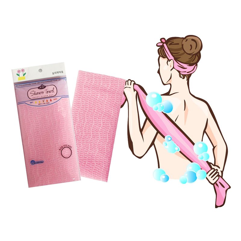 Premium Exfoliating Washcloth Towel 2 Color-Mint Pink Korean Loofah Bath Sponge Long Back Scrubber African Bath Sponge African Long Net for Shower/It Becomes Softer as You use.By NOPIGO