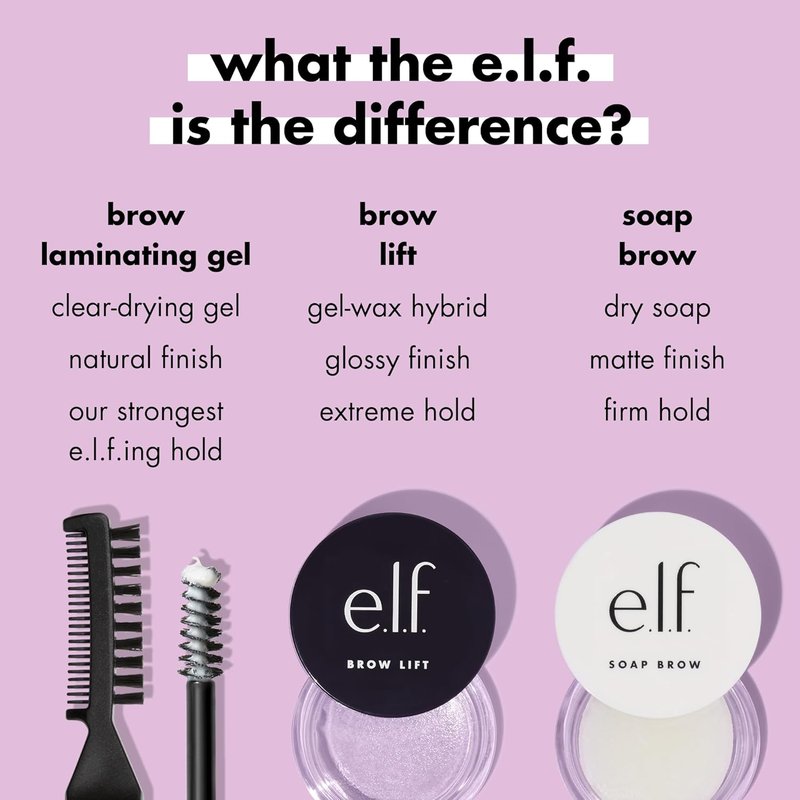 e.l.f. Brow Laminating Gel - Strong Hold, Clear-Drying & Water-Resistant | Vegan Brow Sculpting Gel