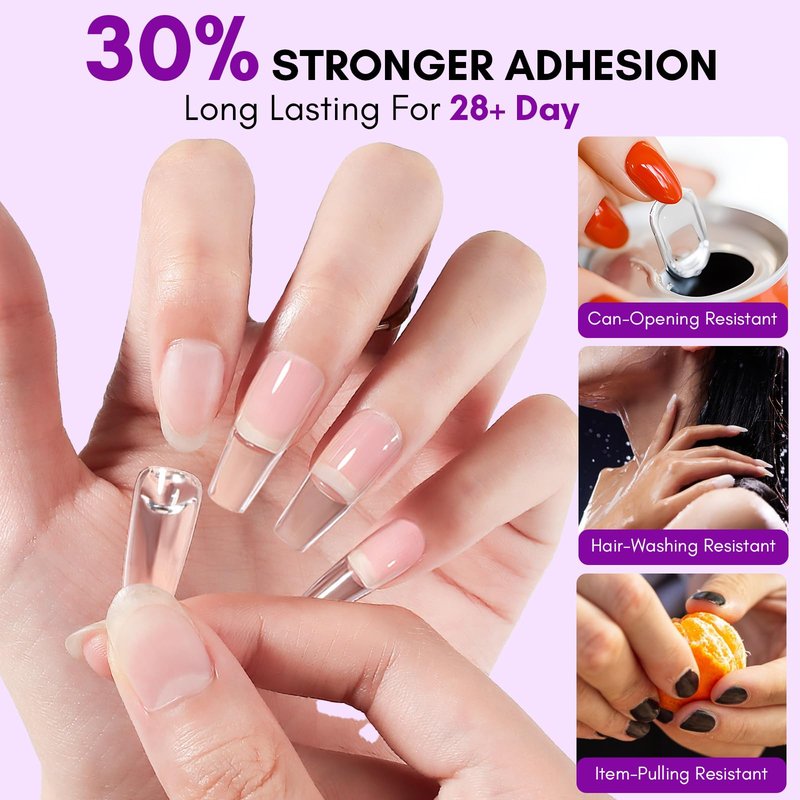 Makartt Solid Nail Glue Gel: Super Strong Nail Glue for Press On & Acrylic Nails, 3D Gel Nails Art Design, Long Lasting Clear Adhesive 15ML, UV Lamp Cured, Ideal for Home Salon DIY Use