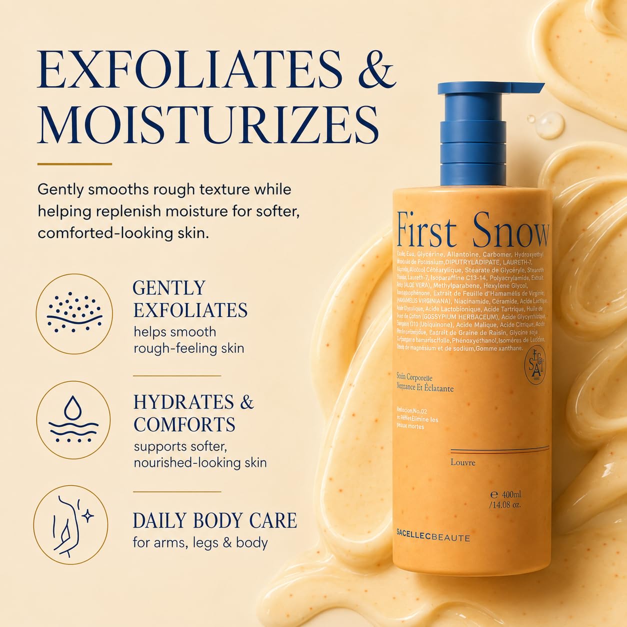 Advanced AHA Body Lotion 6% Glycolic Acid Treats Back Acne, Keratosis Pilaris & Dryness - With Glycolic, Lactic, Citric Acids - Exfoliating Moisturizer with Long Lasting Perfumed Experience,14 Oz