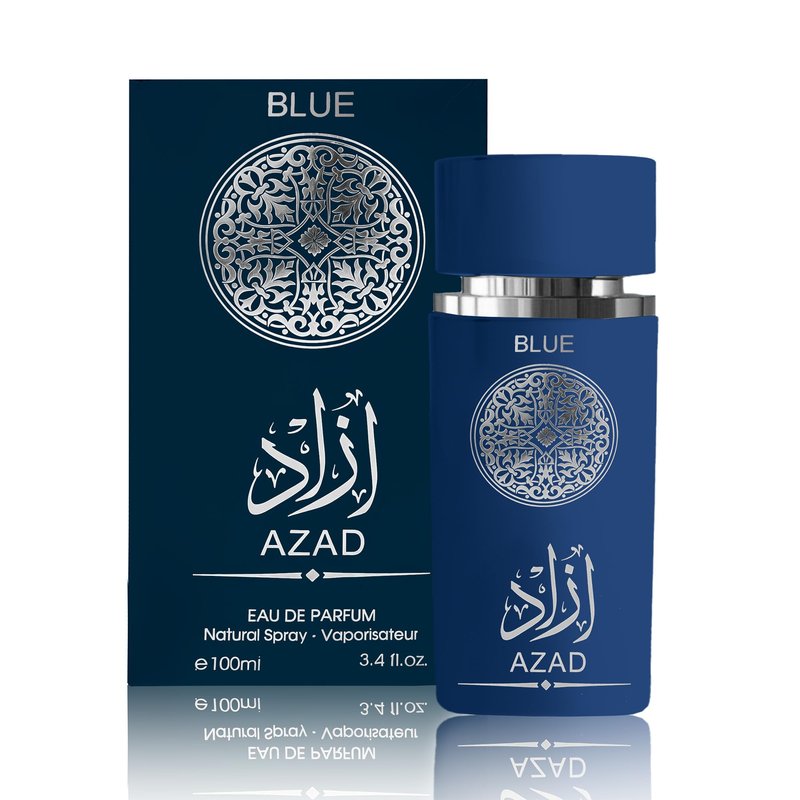 Men Cologne AZAD Blue Eau de Parfum Natural Spray with Fresh, Spicy, Vanilla, Coconut Notes Long Lasting Perfume for Men 3.4 Ounce All Day Use
