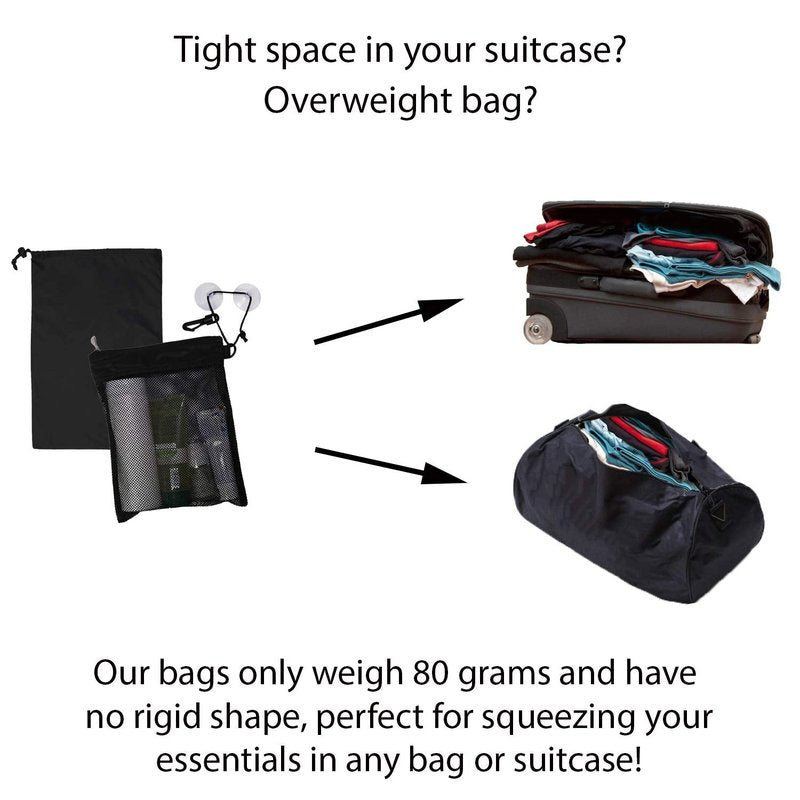 Naroa Waterproof Multifunctional Toiletry Shower Bag for Gym, Travel, Business and Foldable Portable Hanging Bathroom Mesh Caddy with Wet & Dry Storage Suction Hook Tote for Men Women